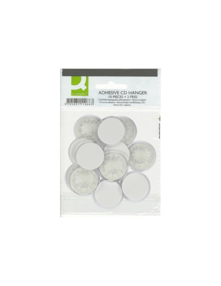 CI | Soporte para cd q-connect adhesivos -bolsa de 12 unidades