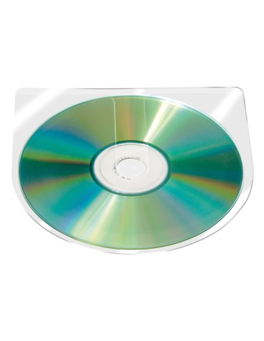 CI | Funda autoadhesiva para cd q-connect sin solapa pack de 10 unidades