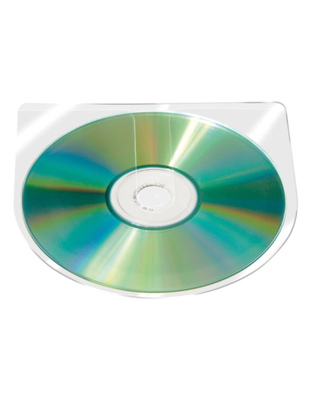 CI | Funda autoadhesiva para cd q-connect sin solapa pack de 10 unidades