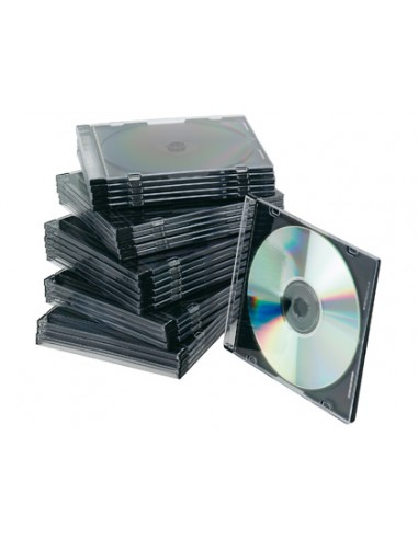 CI | Caja de cd q-connect slim -con interior negro -pack de 25 unidades