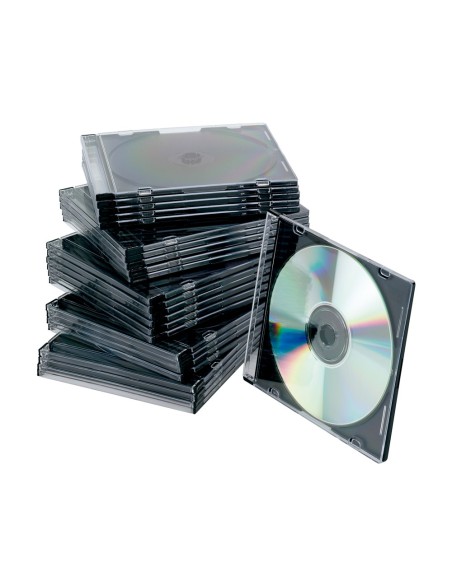 CI | Caja de cd q-connect slim -con interior negro -pack de 25 unidades
