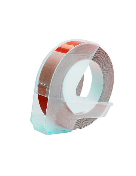 CI | Cinta dymo 9mm x 3mt roja -tradicional