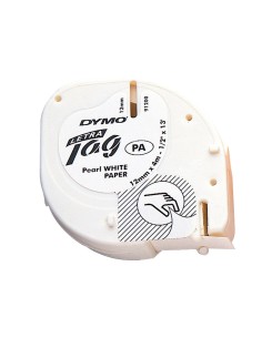 CI | Cinta dymo papel 12mmx4mt -negro/blanco para letratag 2