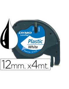 CI | Cinta dymo 12mmx4mt -negro/blanco perla para maquina...