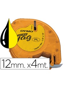 CI | Cinta dymo 12mmx4mt -negro/hiperamarillo para...