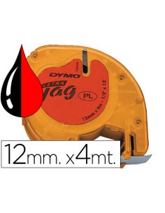 CI | Cinta dymo 12mmx4mt -negro/rojo cosmico para maquina...