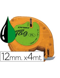 CI | Cinta dymo 12mmx4mt -negro/verde acido para maquina...