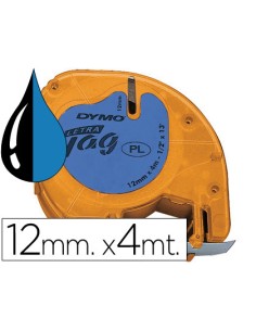 CI | Cinta dymo 12mmx4mt -negro/ultra azul para maquina...