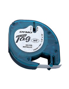 CI | Cinta dymo metalizada 12mmx4mt -negro/plata para... 2