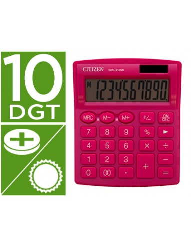 CI | Calculadora citizen sobremesa sdc-810 nrpke 10 digitos 124x102x25 mm rosa