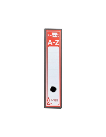 CI | Archivador de palanca liderpapel folio classic red carton entrecolado sin rado lomo 80mm gris compresor metalico