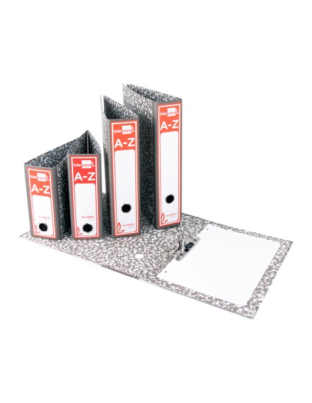CI | Archivador de palanca liderpapel folio classic red carton entrecolado sin rado lomo 80mm gris compresor metalico