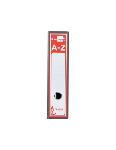 CI | Archivador de palanca liderpapel a4 classic red carton entrecolado sin rado lomo 80mm gris compresor metalico