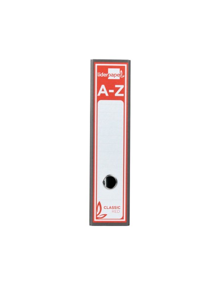 CI | Archivador de palanca liderpapel a4 classic red carton entrecolado sin rado lomo 80mm gris compresor metalico