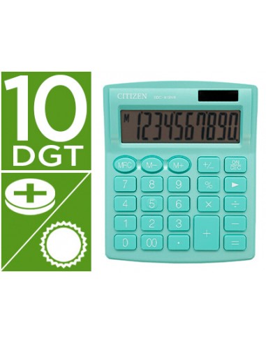CI | Calculadora citizen sobremesa sdc-810 nrgne 10 digitos 124x102x25 mm verde