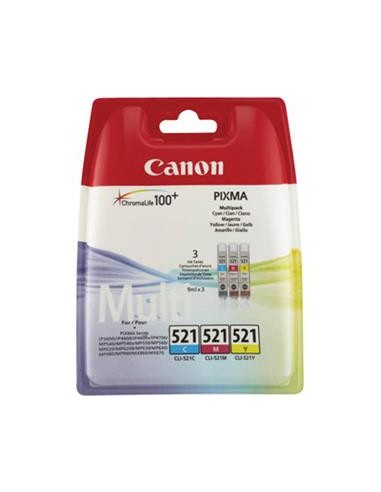 Multipack 3 cartuchos de tinta ORIGINAL CLI521...