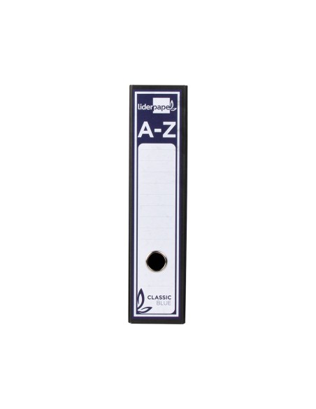 CI | Archivador de palanca liderpapel folio classic blue carton entrecolado sin rado lomo 80mm negro compresor metal