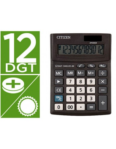 CI | Calculadora citizen sobremesa business line eco eficiente solar y pilas 12 digitos 136x100x32 mm