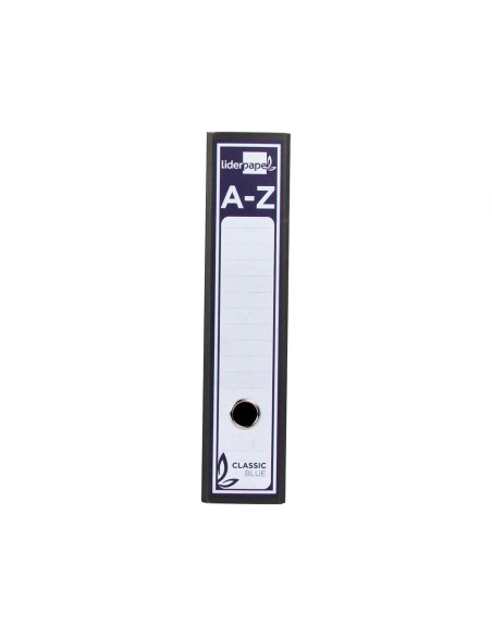 CI | Archivador de palanca liderpapel a4 classic blue carton entrecolado sin rado lomo 80mm negro compresor metalico