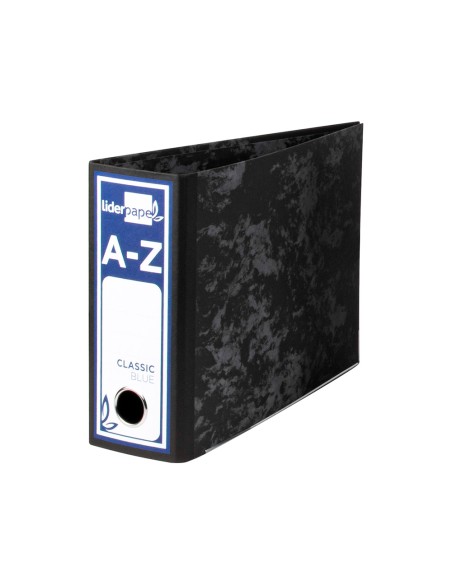 CI | Archivador de palanca liderpapel cuarto apaisado classic blue sin rado lomo 80mm negro compresor metalico