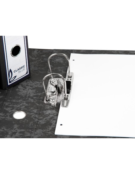 CI | Archivador de palanca liderpapel cuarto apaisado classic blue sin rado lomo 80mm negro compresor metalico
