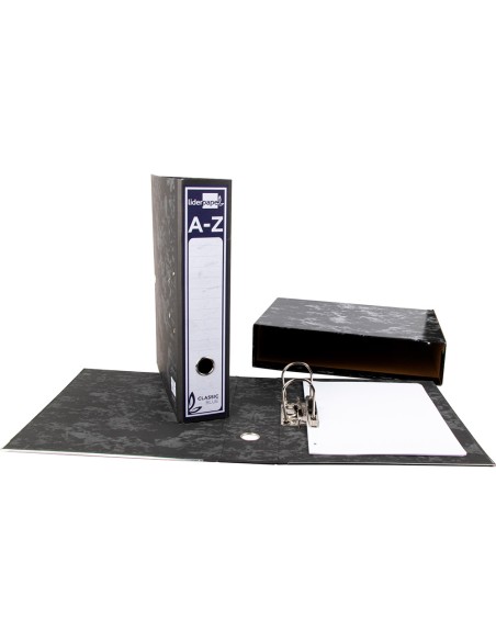 CI | Caja archivador liderpapel classic blue cuarto apaisado negra