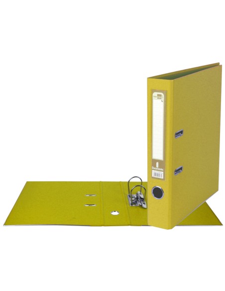 CI | Archivador de palanca liderpapel a4 documenta forrado pvc con rado lomo 52mm amarillo compresor metalico