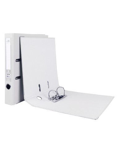 CI | Archivador de palanca liderpapel a4 documenta forrado pvc con rado lomo 52mmblanco compresor metalico