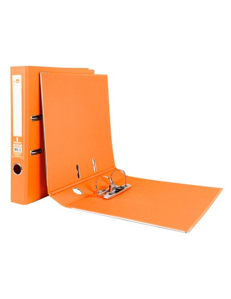 CI | Archivador de palanca liderpapel a4 documenta forrado pvc con rado lomo 52mmnaranja compresor metalico