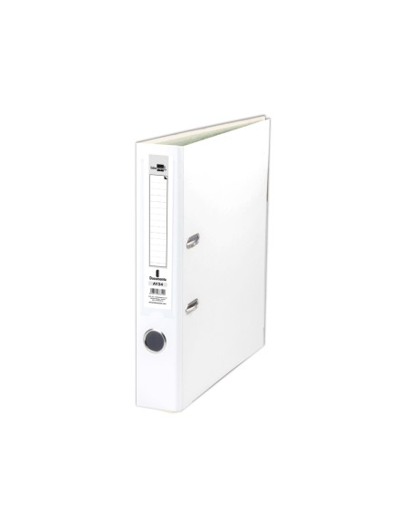 CI | Archivador de palanca liderpapel folio documenta forrado pvc con rado lomo 52 mm blanco compresor metalico