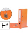 CI | Archivador de palanca liderpapel folio documenta forrado pvc con rado lomo 52 mm naranja compresor metalico
