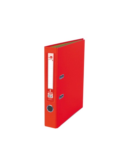 CI | Archivador de palanca liderpapel folio documenta forrado pvc con rado lomo 52 mm rojo compresor metalico