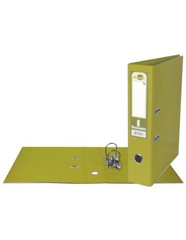 CI | Archivador de palanca liderpapel a4 documenta forrado pvc con rado lomo 75mm amarillo compresor metalico