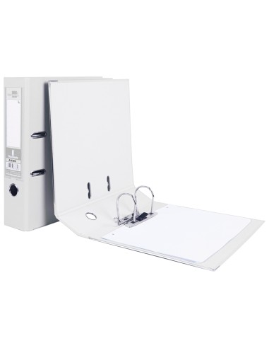 CI | Archivador de palanca liderpapel a4 documenta forrado pvc con rado lomo 75mmblanco compresor metalico