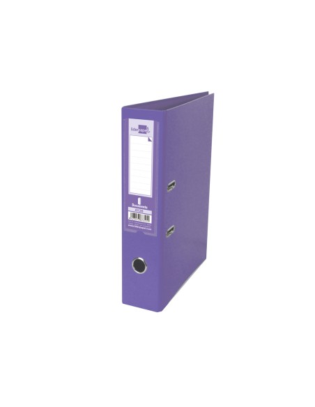 CI | Archivador de palanca liderpapel a4 documenta forrado pvc con rado lomo 75 mm lila compresor metalico