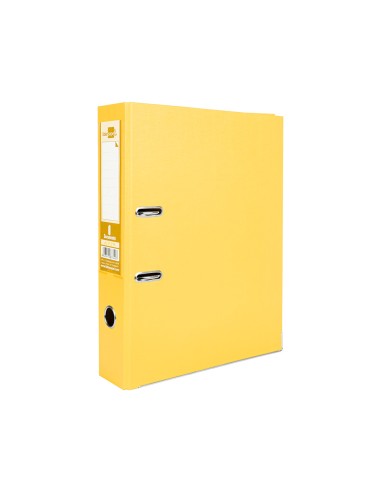 CI | Archivador de palanca liderpapel folio documenta forrado pvc con rado lomo 75mm amarillo compresor metalico