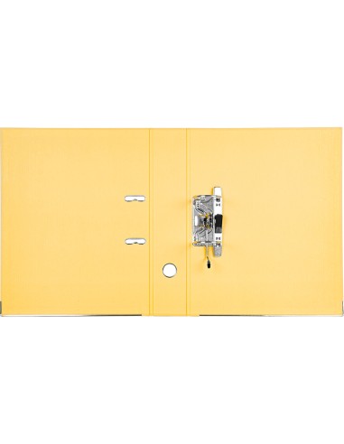 CI | Archivador de palanca liderpapel folio documenta forrado pvc con rado lomo 75mm amarillo compresor metalico