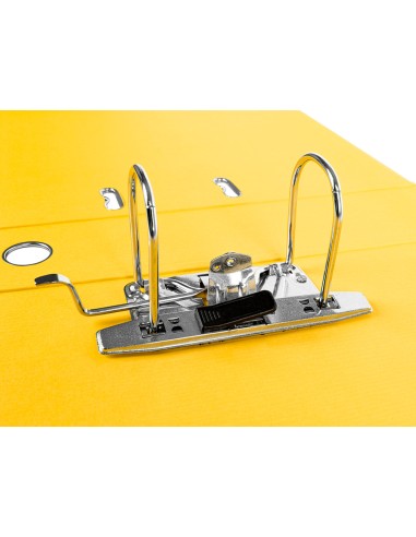 CI | Archivador de palanca liderpapel folio documenta forrado pvc con rado lomo 75mm amarillo compresor metalico