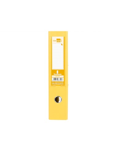 CI | Archivador de palanca liderpapel folio documenta forrado pvc con rado lomo 75mm amarillo compresor metalico