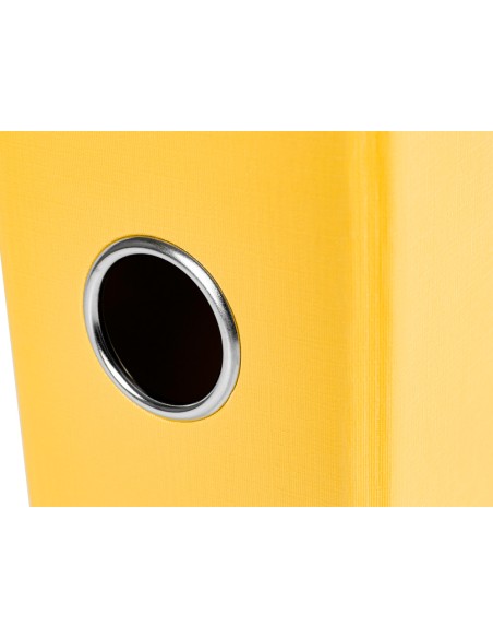 CI | Archivador de palanca liderpapel folio documenta forrado pvc con rado lomo 75mm amarillo compresor metalico