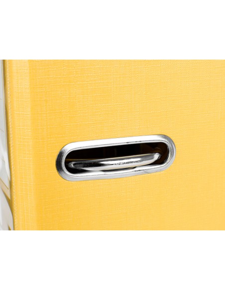 CI | Archivador de palanca liderpapel folio documenta forrado pvc con rado lomo 75mm amarillo compresor metalico