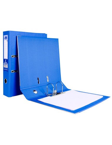CI | Archivador de palanca liderpapel folio documenta forrado pvc con rado lomo 75mm azul compresor metalico