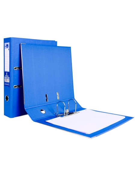 CI | Archivador de palanca liderpapel folio documenta forrado pvc con rado lomo 75mm azul compresor metalico