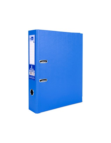 CI | Archivador de palanca liderpapel folio documenta forrado pvc con rado lomo 75mm azul compresor metalico