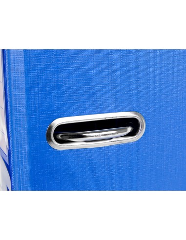 CI | Archivador de palanca liderpapel folio documenta forrado pvc con rado lomo 75mm azul compresor metalico