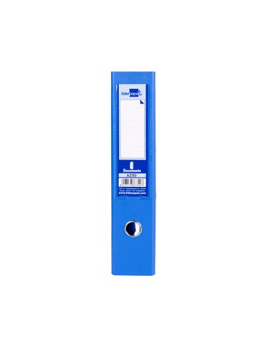 CI | Archivador de palanca liderpapel folio documenta forrado pvc con rado lomo 75mm azul compresor metalico