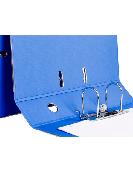 CI | Archivador de palanca liderpapel folio documenta forrado pvc con rado lomo 75mm azul compresor metalico