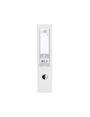 CI | Archivador de palanca liderpapel folio documenta forrado pvc con rado lomo 75mm blanco con compresor