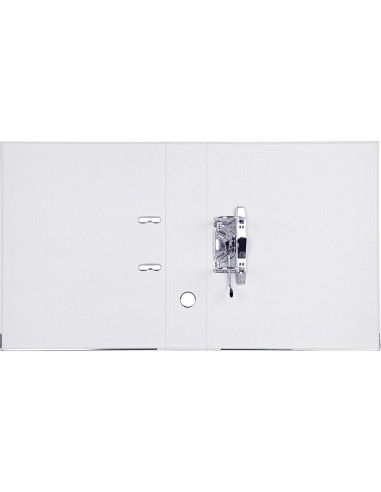 CI | Archivador de palanca liderpapel folio documenta forrado pvc con rado lomo 75mm blanco con compresor
