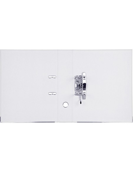 CI | Archivador de palanca liderpapel folio documenta forrado pvc con rado lomo 75mm blanco con compresor